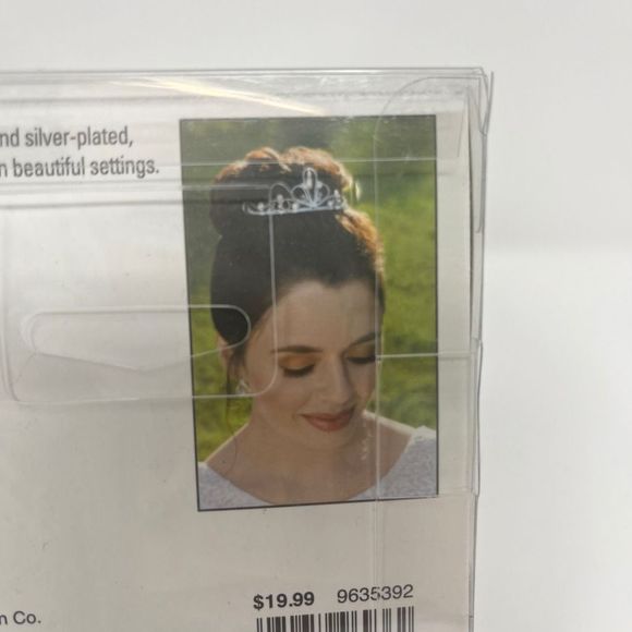 Bun Tiara Pearl Accent with Rhinestones - Picture 4 of 7